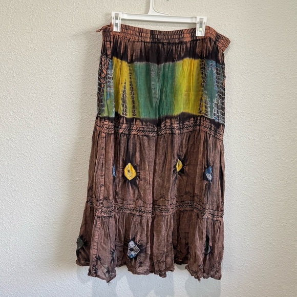 Y2K Style in Fashion Womens Plus Size Skirt Hippie Patterned Boho Witchy Goblin - Picture 6 of 11